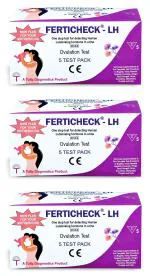 Ferticheck LH One step Ovulation Kit (5 tests) x Pack of 3