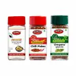 Dynut Oregano Seasoning (55g), Chilli Flakes (40g), Chinese Seasoning Powder (100g), (Pack of 3) | Italian Pizza and Pasta Seasoning | Perfect for Garlic Bread, Fried Rice, Soup etc | 100% Natural