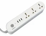 Havells USB Star - 1.5mtr, 3 USB, 3+1, 3pin, 240v-6A Extension Board