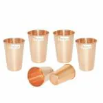 Prisha India Craft Pure Copper Glass Capacity 400 ML, set of 6
