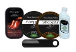 Sheppits Premium Shoe Shiner (Neutral), Shoe Cleaner (Natural), Shoe Polish (Black & Brown), & Shoe Horn (Black) Combo | Shoe Care Kit
