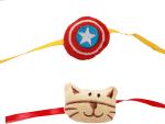 Kavim Kids RAKHI 23299 Yarn Rakhi Set (Teddy Tiger Captan A 2 set Kids Rakhi)