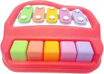 Goyal's Musical Multi Keys Xylophone and Piano, Non Toxic, Non-Battery for Kids & Toddlers, Plastic (5 Keys Red)