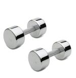 Body Maxx Stainless Steel 5Kg Steel Dumbbell Set | Pack Of 2 Dumbbells Chrome Round With Grip (Set Of 2)