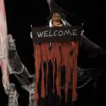My Party Suppliers Scary Halloween Decorations Welcome Banner Horror Welcome Hanging Ghost for Haunted Home Decor
