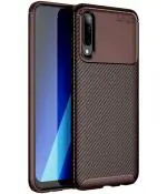 Golden Sands for Samsung A70 Cover Case Slim Drop Tested Aramid Carbon Fibre Shockproof Armor TPU (Only for Galaxy A70 Back Cover Case) Brown