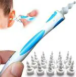 SS COLLECTION Smart Swab Silicone Easy Earwax Removal with 16 Replacement Disposable Soft Tips/Ear Wax Cleaner 1 Set