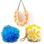 Majestique Long Bath Loofah Stretchable Braided Mesh Exfoliating Back-Nature Eco-friendly Loofah/Loofa/Mesh Bath Scrubber Body Shower Sponge -Random Colors (Pack of 3)