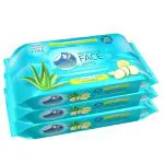 GLIDER Face Wipes Enriched with Aloe Vera ,Cucumber & Vitamin E |Pack of 3 | 75 Wipes
