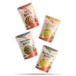 INSTAFOOD-READY TO COOK Combo Pack of Pau Bhaji,Poha, Moong Sabji & Moong Dal Halwa|Ready to Eat & Cook Meal|4 Servings Each|Pack of 4(150g Each)|After Cooking Gets 2.7KG to Serve|Zip Lock Packaging|Vegetarian Meal