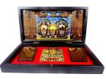 ORIVILLE Solid Wooden and Metal 3D Footprint with Lord Jagannath, Balabhadra and Shubhadra Figurines in Box (21 x 11.3 cm)