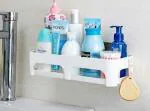 TVAT Multipurpose Bathroom Shelf, Wall Hanging Storage Rack with Self Adhesive Magic Sticker (Pack of 1)