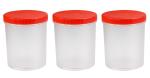 Gluman Red Unbreakable Round Storage Container Set of 3 (1100ml)