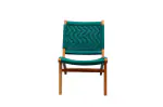 Orchid Homez Hand Woven Lounge Solid Wood Outdoor Chair (Teal)