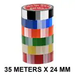 VCR Multicolour Checkers Tape - 35 Meters in Length - 24mm / 1