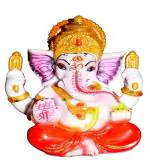 ATUT Ganesh Murti, Idol for Car Dashboard in Small Size in Multicolour, Unbreakable - 14 cm