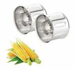 HELIMIX 2 pack Corn Cutter Stainless Steel Corn Remover Seed Stripper with Stainless Steel Blades