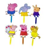 BAKEWAREIND Lyba Moulds Peppa Pig Acrylic Cake Topper (Pack of 6) l Cake Topper l Peppa Pig Cake Topper l Decorating Cake Topper l Acrylic Cake Topper l Chocolate Moulds l Cake Moulds l Moulds