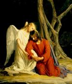 Elegance Jesus Christ At Gethsemane Garden Wall Canvas Painting Picture Photo For Home Decoration - 36 X 42 Inch