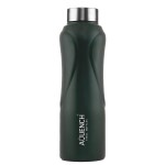 AQUENCH Stainless Steel Colored Fridge Water Bottle with Steel Bidded Cap in sage green color, 1L (BLAZE)