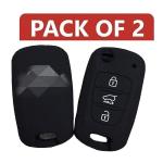 Cloudsale Black Flip Car Key Cover For Hyundai Old I20 Below 2012 Models, Black (Pack Of 2)