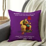Indigifts Micro Satin, Fibre Grandparents Special Grandma Heart Cushion Cover with Filler (Multicolor, 12x12 inch)