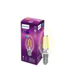 PHILIPS 4-watt Filament Candle LED Bulb | Clear Candle Bulb for Home & Decoration | Bulb Base: E14, Cool White | Pack of 1