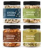 Kitchen Jungle Healthfull Dry Fruit Combo ( California Almonds, Cashew Nuts, Salted Roasted Pistachios & Raisins) (250g Each ) 1kg.