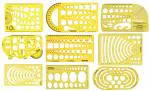Traceease Geometric Drafting Templates Multi Shapes Drawing Stencils- Geometry Designing Measuring Ruler- 9 Pieces