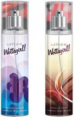 Layer'r Wottagirl Mystic Island and Vanilla Twist Combo Body Mist for Women 270 ml (Pack of 2)