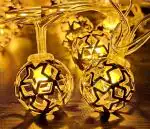 RefineMart 10 LED Ball String Lights 3 meter with Plug-in Mode, Fancy Decoration Light | Christmas Decoration Lights | Star Led Lights for Home | Balcony Diwali lights decorations for indoor & outdoor Xmas decor