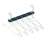 KANBI Multipurpose 5 in 1 Hangers for Wardrobe Cloth Hanger, Shirt Hanger for Clothes Hanging Space Saving Cloth Organizer for Wardrobe Foldable Hangers for Clothes (Pack of 1)
