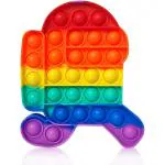 Chigy Wooh Pop It Rainbow Fidget Toy Among Us Fidgets Popit ADHD Asmr Autism Kids Fun Toys Relaxing Stress Relief Toys for Adults Push Pop Bubble Game Pop Pits [Running Robot Rainbow]