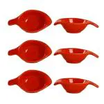 Caffeine Red Ceramic Dip And Sauce (Set Of 6)