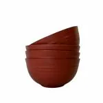 Irida Naturals Unbreakable Wheat Straw Serving Bowl Set Of 4-6 Inch (Ruby Red) Eco-Friendly Microwave Safe Bowl,Dish Washer,Salad Bowl,Mixing Bowl Ideal For Snacks,Rice,Salad&Noodles,800 milliliter