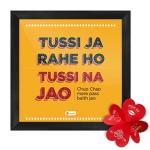 Indigifts Tussi Na Jao Quotes Printed Wall Poster Frames Valentines Gift Poster Frame Done For Girlfriend,Boyfriend - 8 x 8 Inch