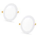 D'Mak 6 Watt Round Conceal Ceiling Light | Cool White Panel Light (pack of 02)