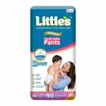 Little's Premium Baby Diapers NB Size (New Born) Pants Style | Upto 5 kgs | 90 Count - Pack of 1 | Super Jumbo Baby Diaper with Leakage Guard, Wetness Indicator & 12 Hours Absorption