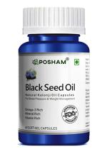 POSHAM Black Seed Oil Capsules 500 Mg | Kalonji Oil or Nigella Sativa | Vegetarian Omega 3 Supplement | Good For Digestion & Immunity Support. | 60 Soft Gel Capsules