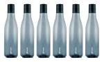 PEARLPET Throttle BPA-free Plastic Water Bottle Set of 6 Pcs , Each 1000ml, Grey