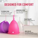 NEPROENT Reusable Menstrual Cup for Women Personal Care period Cup for Women Period Cup||Silicone Menstrual Cup||Affordable Menstrual Cup||Reusable Cup||Soft Menstrual Cup||Top-Rated Period Cup|for Yoga, Heavy Periods,Travelers,Sleeping,Sensitive Skin