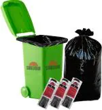 Shalimar Premium OXO - Biodegradable Garbage Bags 42 X 48 Inches (Jumbo XL) 30 Bags (3 Rolls) Dustbin Bag/Trash Bag - Black Colour