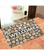Status 3D Printed for Home Kitchen Living Bathroom Office Entrance Anti Slip Floor Door Mat (38x58 cm, Brown,Stone Print) -Pack of 1