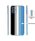 Casotec White and Blue Lines Printed Silicon Soft TPU Back Case Cover for Motorola Moto G54 5G