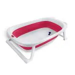 Luvlap Pink Splash 2 In 1 Folding Baby Bath Tub Cum Baby Bather With Anti Slip Base (0-6 M)
