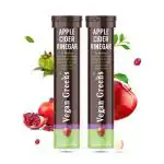 Vegan Greens Apple Cider Vinegar with 2x Mother, Garcinina Gambogia, Pomegrate & Greens Tea, Vitamin B6 & B12. Easy Digestion, Vegan, Detox, Gut & Skin (Apple, 50 Count)