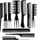 D-Top Parlour & Salon Accessories Hair Comb Set For Men And Women Use, Black W11 ()