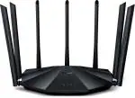 Tenda AC23 Black 2033 Mbps Dual Band WLAN Router With AC2100 Wi-Fi Gigabit, 4 Gigabit Ports, App Control, 4 x 4 MU-MIMO And 7 x 6 dBi External Antennas