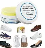VMITRA White Shoe Cleaner Cream with Sponge Instant Shoe Whitener for White Shoes No-Wash Shoe Cleaning Kit White Sneaker Cleaner White Shoe Polish Sneaker Cleaning Kit Shoe Eraser Stain Remover 260gm