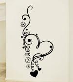 DECOR VILLA WALL STICER heart (PVC Vinyl,Size-58 CMX127 CM)